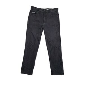 HUF Basic A$$ Jeans Mens 34/32 Faded Black Straight Leg Skate Streetwear Cotton